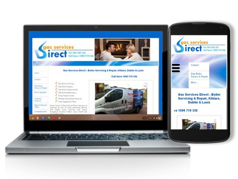 Example of a website from The Webbery, Quick, Simple, Cost Effective Web Design, with desktop and mobile version, Ireland and UK